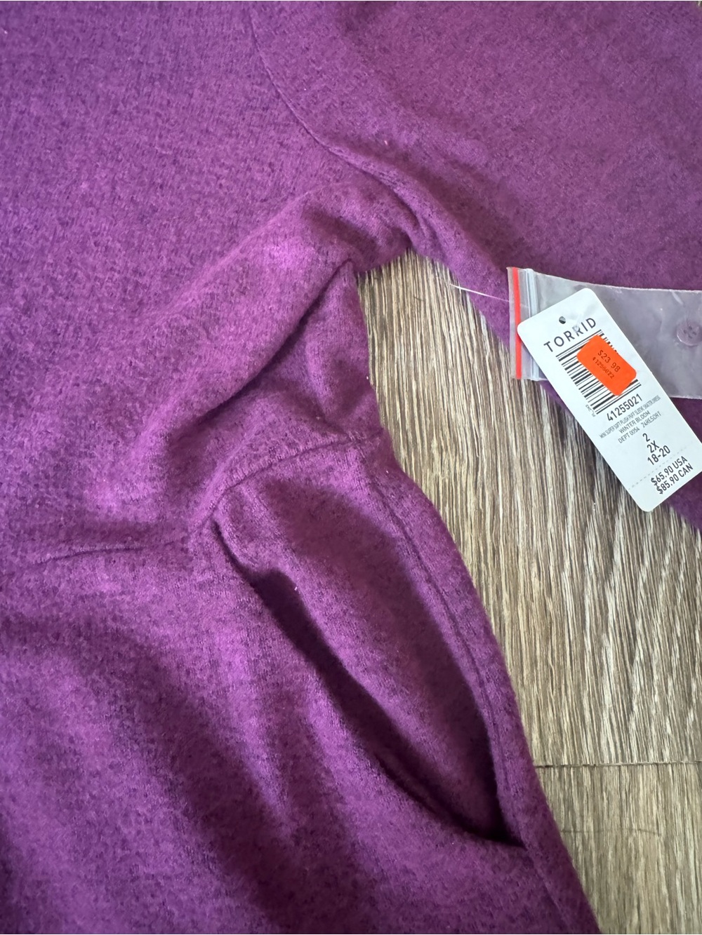 torrid Plum V-Neck Knit Sweater dress with Pockets